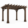 Pérgola de madera marrón 300x400 cm para exterior