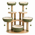Árbol rascador para gatos de mimbre y madera
