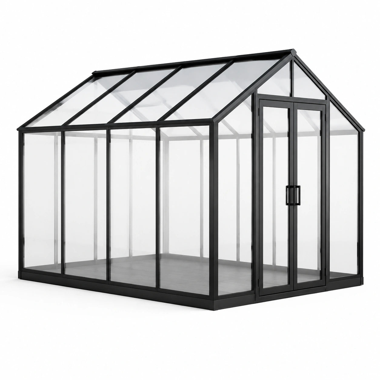 Invernadero de aluminio y vidrio templado transparente 250x300x250 cm